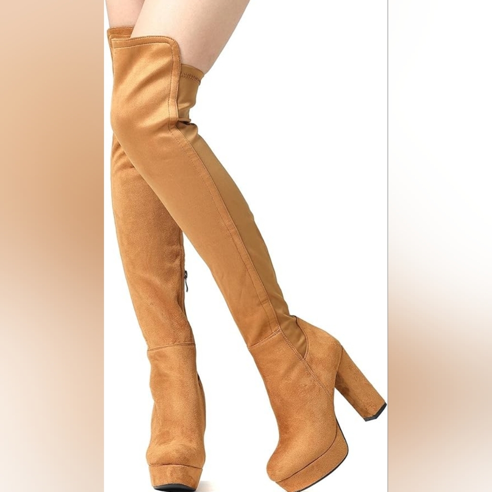 NWT Women's Faux Suede Platform Over the KneeThigh High Boots Size 9 US